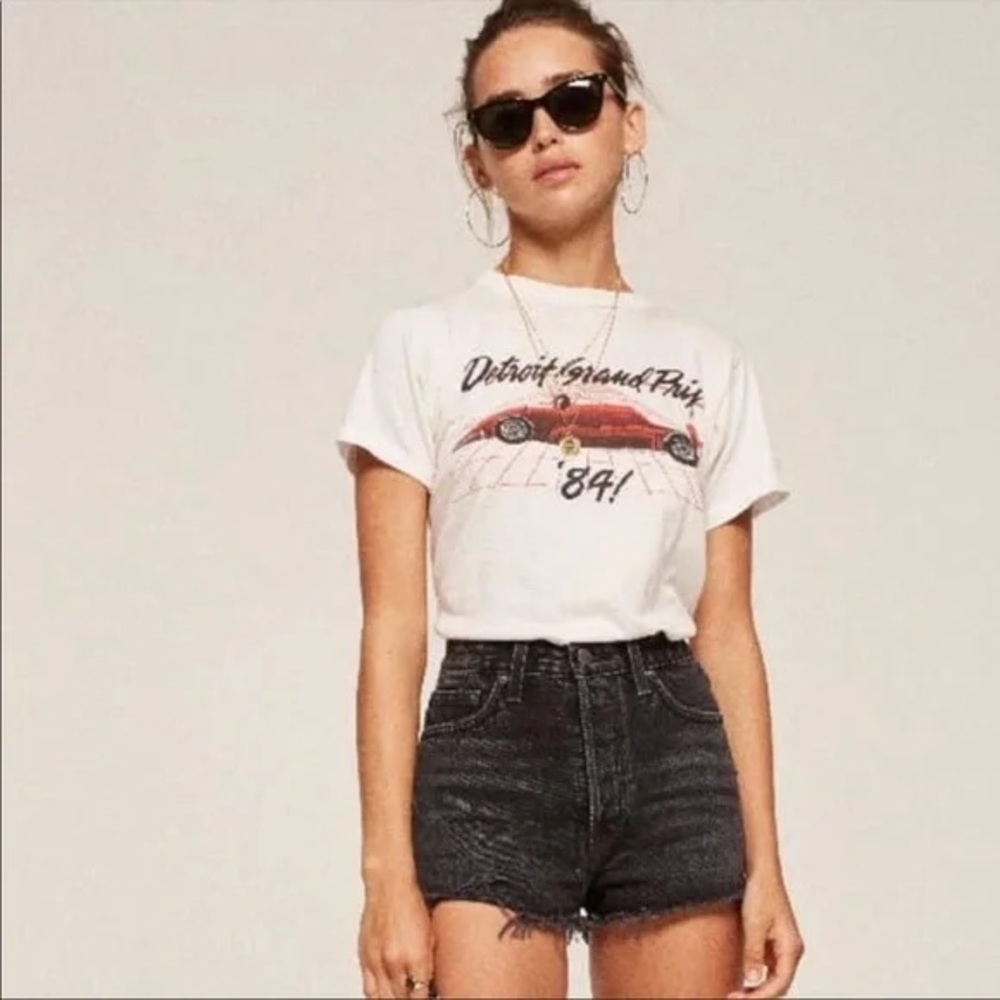 Reformation Dixie High Rise Jean Short in Black